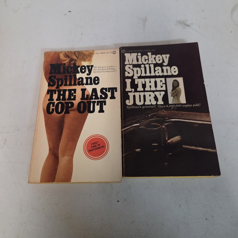 Mickey Spillane The Last Cop Out 1st Print & I, The Jury Signet Mystery
